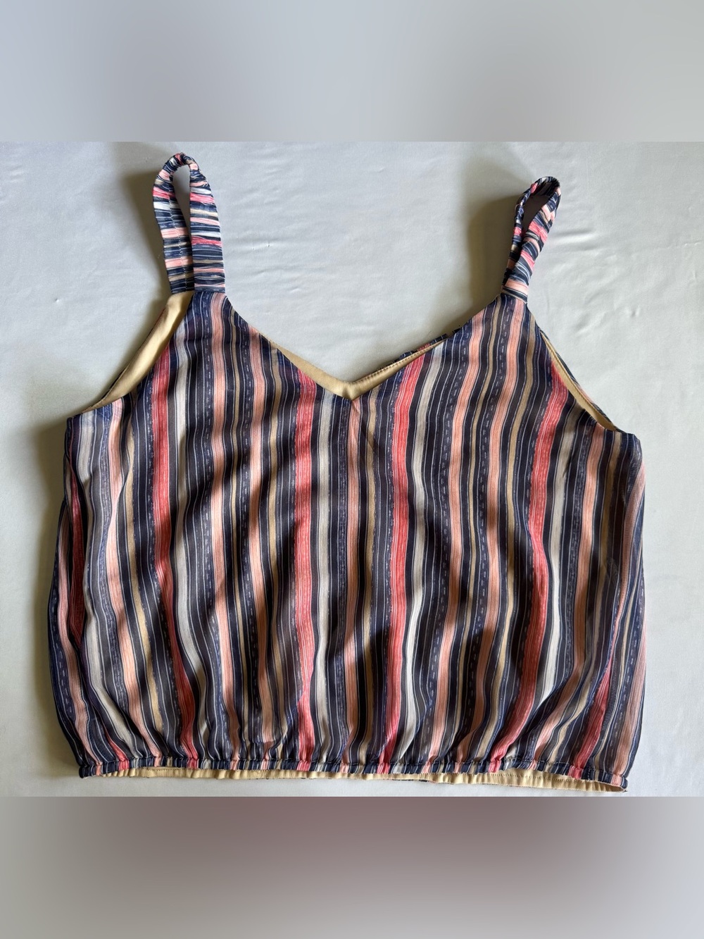 Nine Britton Striped Sleeveless Blouse Tank Top Medium Boho Lined - Picture 7 of 9